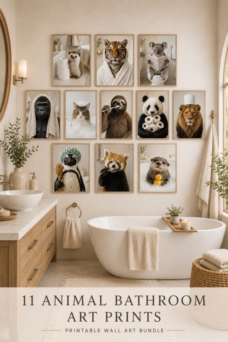 Bathroom Bundle — 11 Funny Animal Prints